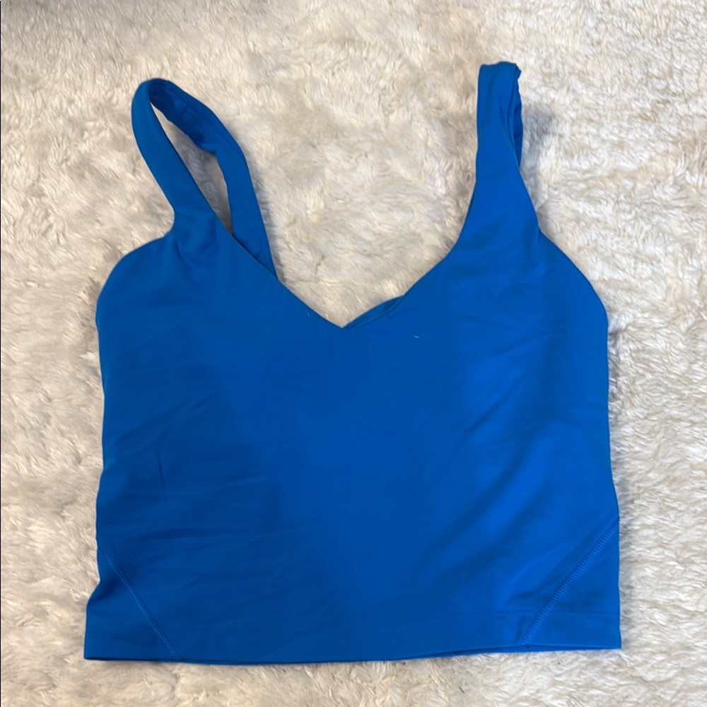 Lululemon Athletica Blue Fitted Crop Tank Top